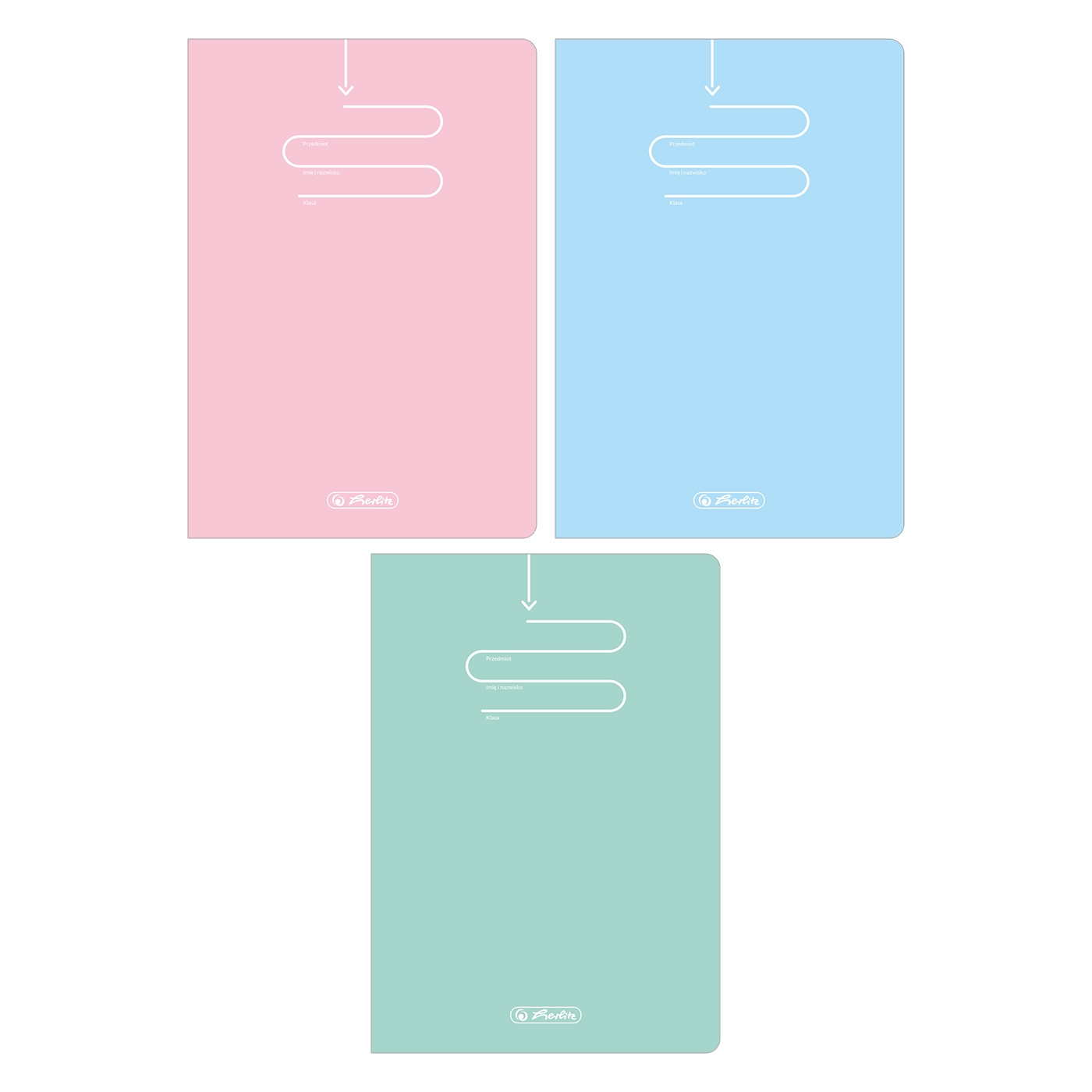 Brulion A5/96k. kratka klejony opr. półtwarda Pastel color blocking 9584574 Herlitz